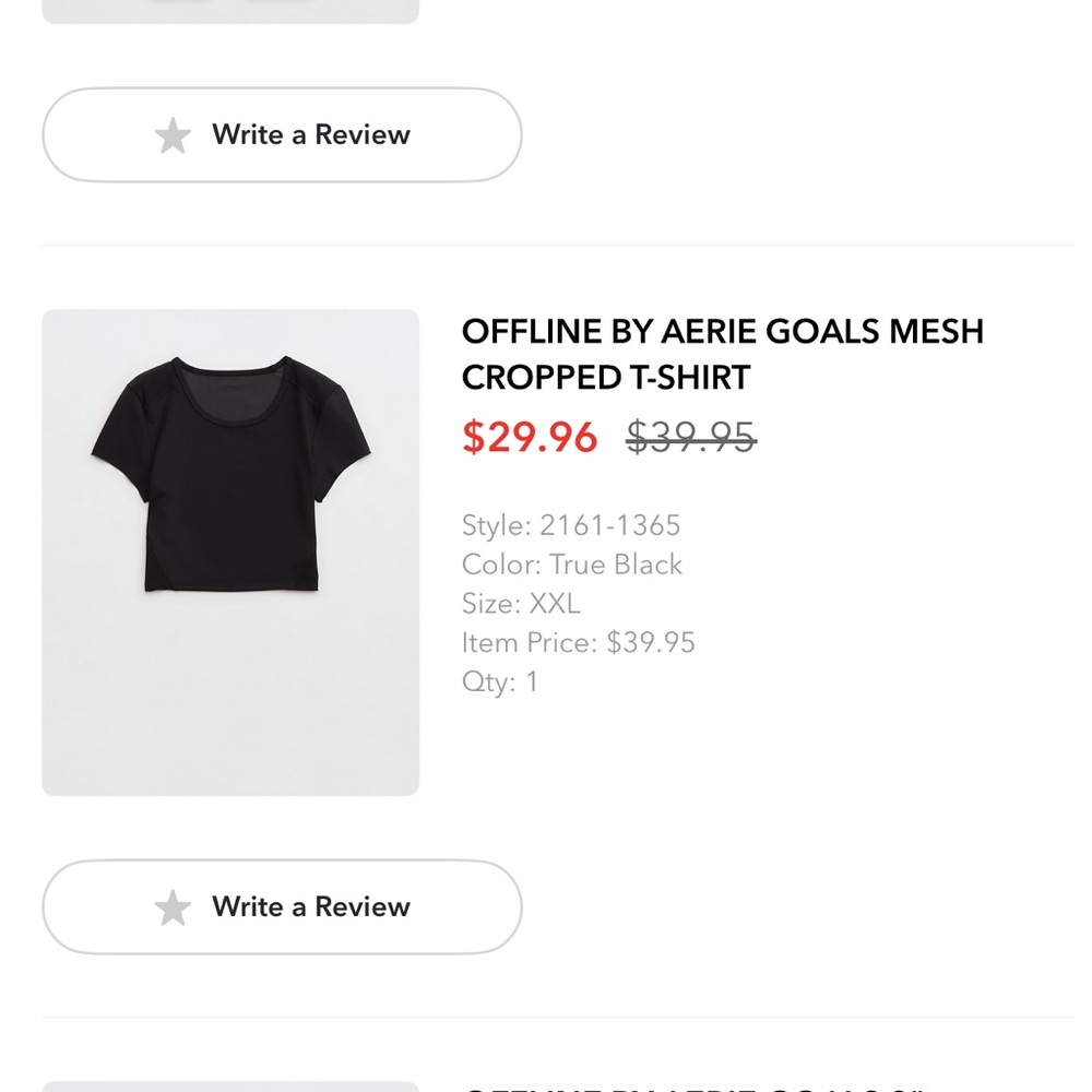 OFFLINE BY AERIE GOALS MESH
CROPPED T-SHIRT XXL